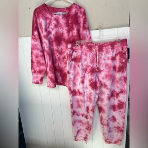 Champion-Plus size women’s Tie-Dye Set - Pink
2X